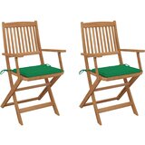 Maison Chic Zložljivi Vrtni Stoli - Stol za vrti 2 kosa z blazinami trden akacijev les JS2787, (21875882) | Shoptok.si