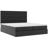 vidaXL Otomanski posteljni okvir z vzmetnicami črn 160x200cm um. usnje | Shoptok.si