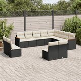 vidaXL 12-dijelni set vrtnih sofa od poliratana s jastucima crni | shoptok.hr