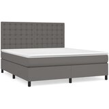 Krevet s oprugama i madracem sivi 180 x 200 cm od umjetne kože | Eponuda.com
