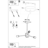  Sollux SL.1021 - Luster na stalku LANGO 3xE27/60W/230V crna | Eponuda.com