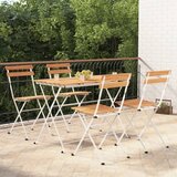 vidaXL 5-dijelni sklopivi bistro set masivno bagremovo drvo i čelik Cijene