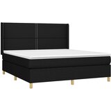  Krevet s oprugama i madracem crni 160x200 cm od tkanine | shoptok.hr