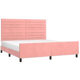  Posteljni okvir z vzglavjem roza 160x200 cm žamet, (20907074) | Shoptok.si