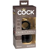 King Cock Elite Crown Jewels - njišući testis, vibrirajući prsten za penis (crni) | shoptok.hr