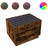 Maison Chic Klubska mizica - kavna mizica - Nizka mizica z neskončnimi LED dimljen hrast 70x50x50 cm, (21752079) Cene