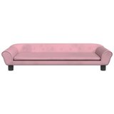 vidaXL Dječja fotelja ružičasta 100x50x26 cm baršunasta | shoptok.hr