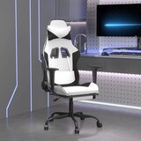  Masažna igraća stolica s osloncem bijelo-crna od umjetne kože | shoptok.hr