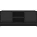 vidaXL TV omarica s steklenimi vrati črna 102x37x42 cm | Shoptok.si