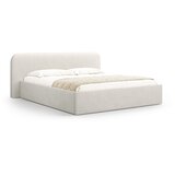 Micadoni Svijetlo sivi tapecirani bračni krevet s prostorom za odlaganje s podnicom 140x200 cm Elizabeth – Cijene
