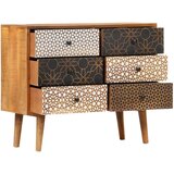  Komoda s potiskanim vzorcem 90x30x70 cm trden mangov les | Shoptok.si