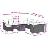 vidaXL 12-dijelni set vrtnih sofa od poliratana s jastucima bež | shoptok.hr