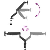 vidaXL Enotna nosilec za monitor za do 27'' zaslon plinska vzmet 10 kg | Shoptok.si