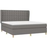  Box spring postelja z vzmetnico temno siva 160x200 cm blago, (20900243) | Shoptok.si