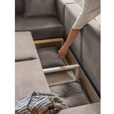 Miuform Svjetlo smeđa sklopiva kutna garnitura od samta (s lijevim kutom) Lazy Lukka – | shoptok.hr