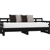  Dnevni ležaj na izvlačenje crni 2x (80x200) cm masivna borovina | shoptok.hr