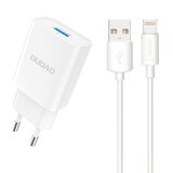Dudao USB-A 2.1A 10W omrežni polnilec s kablom za iPhone USB-A - Lightning white, (21580927) Cene