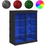 Maison Chic Komoda - Predalnik z LED lučkami črna 81x37x100 cm, (21716586) | Shoptok.si