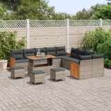  Set od 14 komada za vrt s jastučićima sivi poli ratan acacia | shoptok.hr