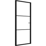 Furnova Notranja vrata ESG steklo in aluminij 83x201,5 cm črna, (21944554) | Shoptok.si