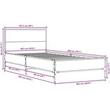  Okvir za krevet smeđi hrast 100x200cm konstruirano drvo i metal | shoptok.hr