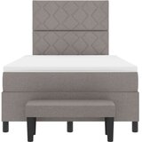 vidaXL Postelja s podnožjem z matrom in klopjo taupe 120x190 cm Tkanina, (22083797) | Shoptok.si