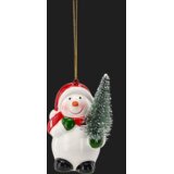 Molarem Home Božićna viseća dekoracija - Snjegović s jelkom 8,6 cm Slike