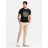 Ombre Men's BASIC cotton jogger sweatpants - beige | Shoptok.si