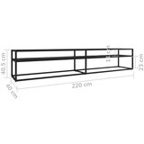 TV ormarić boja crnog mramora 220 x 40 x 40,5 cm kaljeno staklo | Eponuda.com