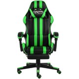  Igraća stolica od umjetne kože s osloncem za noge crno-zelena | shoptok.hr