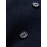 Ombre Men's coat with asymmetrical fastening and high collar - navy blue | Shoptok.si
