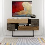 Marckeric Smeđa/u prirodnoj boji niska komoda u dekoru hrasta 145x82 cm Titan – | shoptok.hr