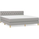  Krevet box spring s madracem svjetlosiva 160x200 cm tkanina | shoptok.hr