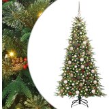 vidaXL Umetno Zložljivo Božično Drevo Zelena 180 cm PE in PVC | Shoptok.si