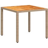  Vrtni stol bež 90 x 90 x 75 cm od poliratana i bagremovog drva | shoptok.hr