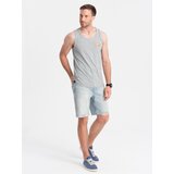Ombre Summer Vibe printed men's cotton tank top - grey melange | ePonuda.com