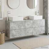  Set ormarića za kupaonicu 3 kom. Betonska siva 136 x 35 x 80 cm | shoptok.hr