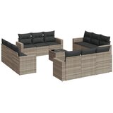  13-dijelni set vrtnih sofa poliratan s jastucima svijetlosivi | Eponuda.com