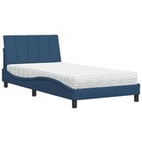  Postelja z vzmetnico modra 100x200 cm blago | Shoptok.si