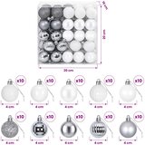  Set božićnih kuglica 100 kom. Bijela i siva 4 cm Polistiren | shoptok.hr