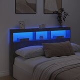 Ormarić za uzglavlje LED svjetlima boja betona 160x17x102 cm | shoptok.hr