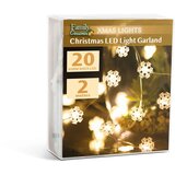 Family Christmas 20 led 2m božično - novoletne micro led lučke na baterije snežinke - toplo bela - 3 x aaa Cene