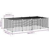  Ograda za hišne ljubljenčke z 20 paneli črna 35x35 cm jeklo, (20802324) | Shoptok.si