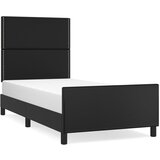 Maison Chic Posteljni okvir - Enojna postelja - Postelja za odrasle z vzglavjem črn 80x200 cm umetno usnje-J9409, (21775749) | Shoptok.si