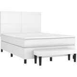  s oprugama i madracem bijeli 140x190 cm od umjetne kože | shoptok.hr