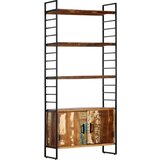 Police za knjige s 4 razine 80 x 30 x 180 cm obnovljeno drvo | shoptok.hr