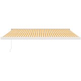 Tenda na uvlačenje žuto-bijela 4,5x3 m od tkanine i aluminija | shoptok.hr