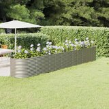 vidaXL Visoka greda iz prašno premazanega jekla 512x80x68 cm srebrna | Shoptok.si