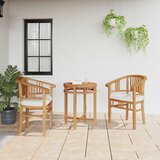  Stolica s jastukom 2 pcs Smeđa 63 x 58 x 89 cm Čvrsto teak drvo Cijene