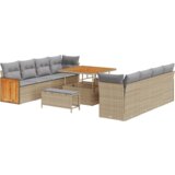  Set od 11 komada vrtne sofe s jastučićima Bež Poli ratan Akacija | shoptok.hr